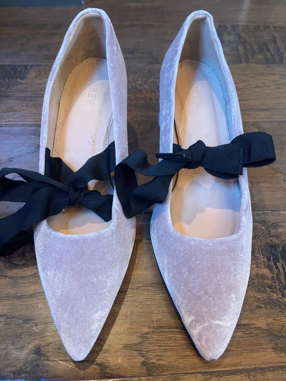 J Crew Avery Velvet Pumps With Bow